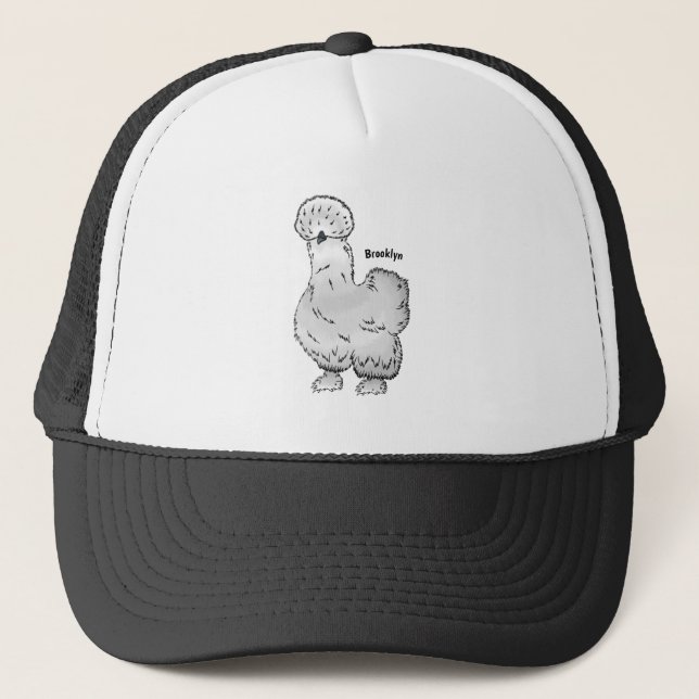Gorra De Camionero Ilustracion de personalizado de pollo de Silkie (Anverso)