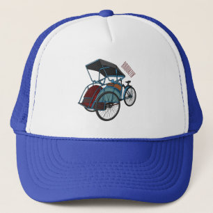 Gorra De Camionero Ilustracion de personalizado de rickshaw en bicicl
