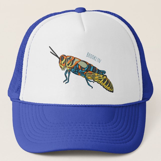 Gorra De Camionero Ilustracion de personalizado de saltamontes de bar (Anverso)