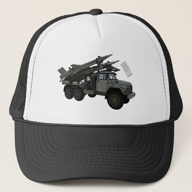 Gorra De Camionero Ilustracion de personalizado de vehículos de misil (Anverso)