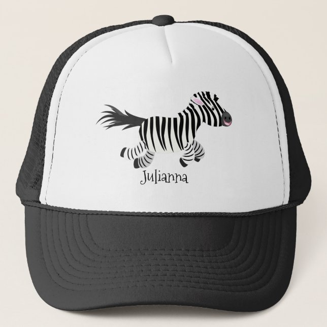 Gorra De Camionero Ilustracion de personalizado de zebra graciosa (Anverso)
