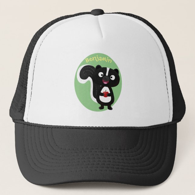 Gorra De Camionero Ilustracion de personalizado de zorrillo alegre (Anverso)