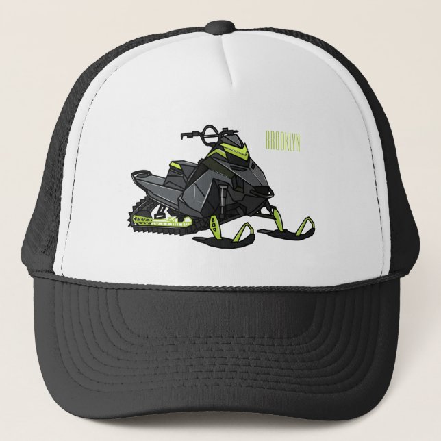 Gorra De Camionero Ilustracion de personalizado para motos de nieve (Anverso)
