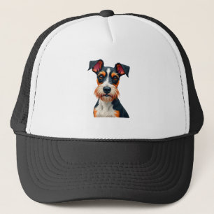 Gorra De Camionero Ilustración de retrato de perro colorido vintage r