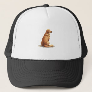 Gorra De Camionero Ilustración de Retrovisor de Retriever Dorado para