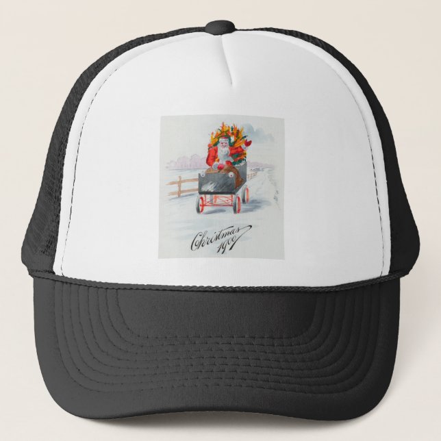 Gorra De Camionero Ilustracion de Santa Cluas en un transporte (Anverso)