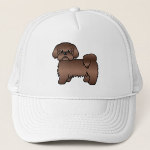 Gorra De Camionero Ilustración de Shih Tzu marrón hígado de dibujos a