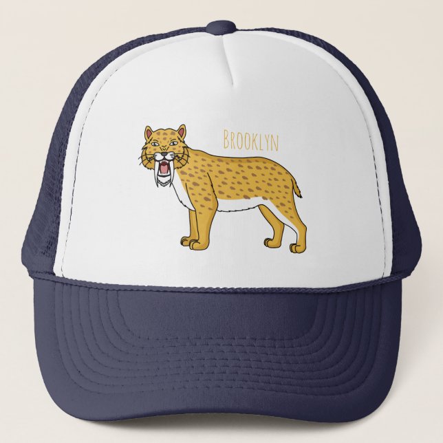 Gorra De Camionero Ilustracion de tigre con dientes de saber (Anverso)