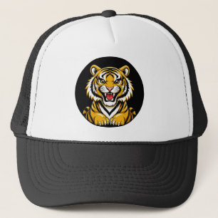 Gorra De Camionero Ilustración de tigre de dibujos animados