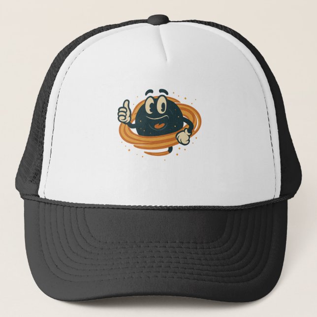 Gorra De Camionero ilustracion de un agujero negro feliz (Anverso)