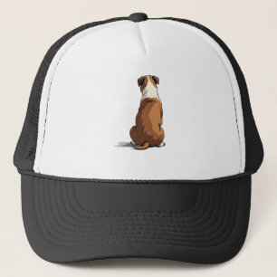 Gorra De Camionero Ilustración de vista trasera de Bulldog vintage Am