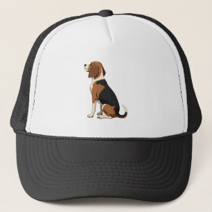 Gorra De Camionero Ilustración de vista trasera de perro Beagle vinta