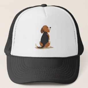 Gorra De Camionero Ilustración de vista trasera de perro Beagle vinta