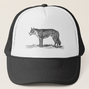 Gorra De Camionero Ilustracion del lobo del vintage - plantilla de
