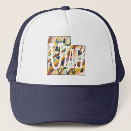 Gorra De Camionero Ilustracion del Mapa Estatal de Utah