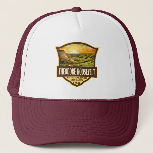 Gorra De Camionero Ilustracion del Parque Nacional Theodore Roosevelt (Anverso)