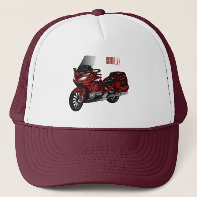 Gorra De Camionero Ilustracion del personalizado de motocicleta de To (Anverso)