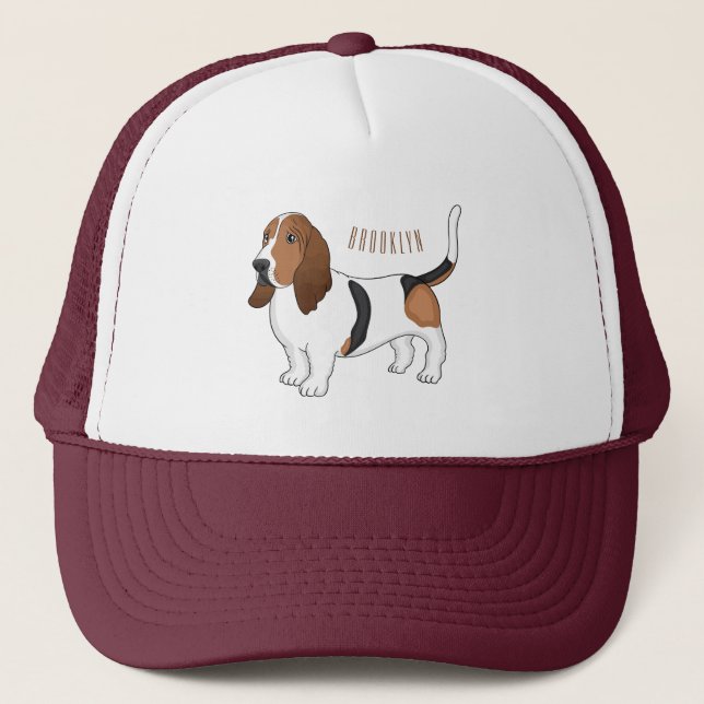 Gorra De Camionero Ilustracion del personalizado del perro de enlace  (Anverso)