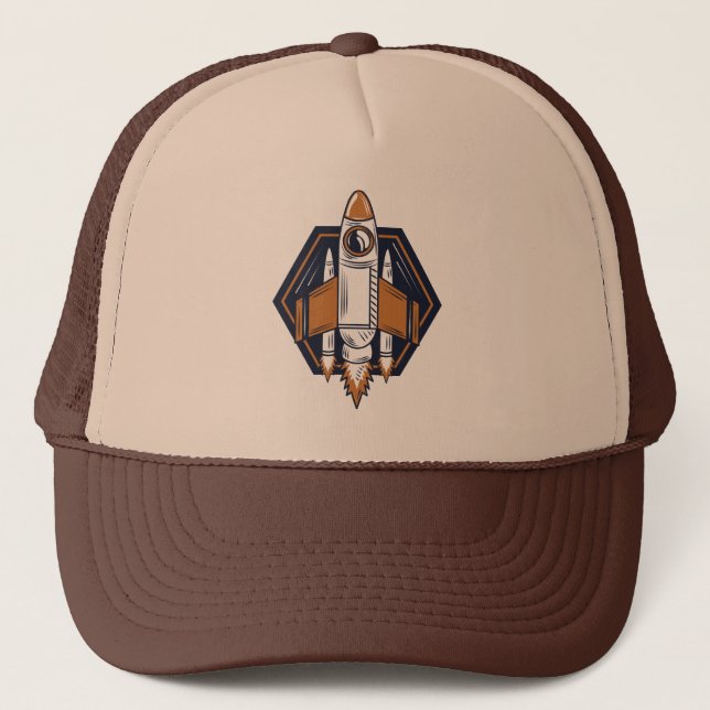 Gorra De Camionero Ilustracion del transbordador espacial Personaliza (Anverso)