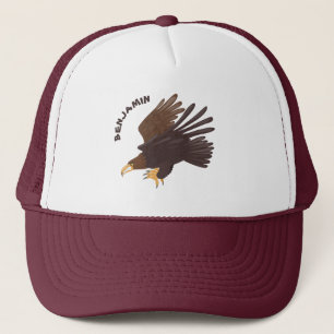 Gorra De Camionero Ilustración divertida de águila real en caricatura