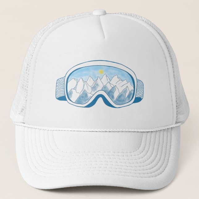 Gorra De Camionero Ilustracion Goggles de Ski Mountain (Anverso)
