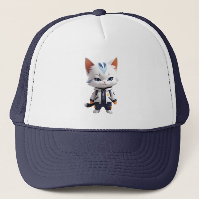 Gorra De Camionero Ilustracion Guay y Cat Adorable (Anverso)