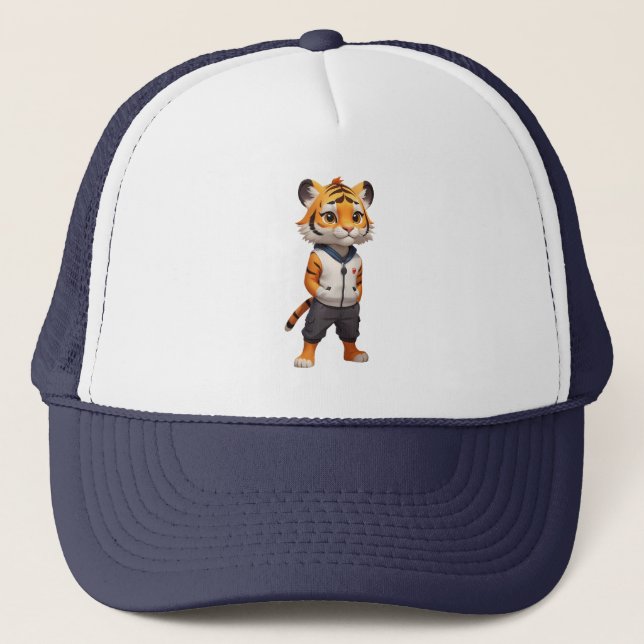 Gorra De Camionero Ilustracion Guay y Tigre Adorable (Anverso)