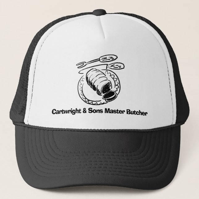 Gorra De Camionero Ilustracion Maestro Carnicero a Personalizar. (Anverso)