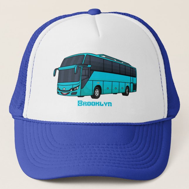 Gorra De Camionero Ilustracion moderno de personalizado de autobús de (Anverso)