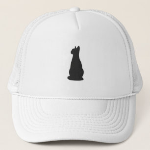 Gorra De Camionero Ilustracion negro de gato minimalista