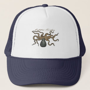 Gorra De Camionero Ilustracion Octopus Kraken Vintage