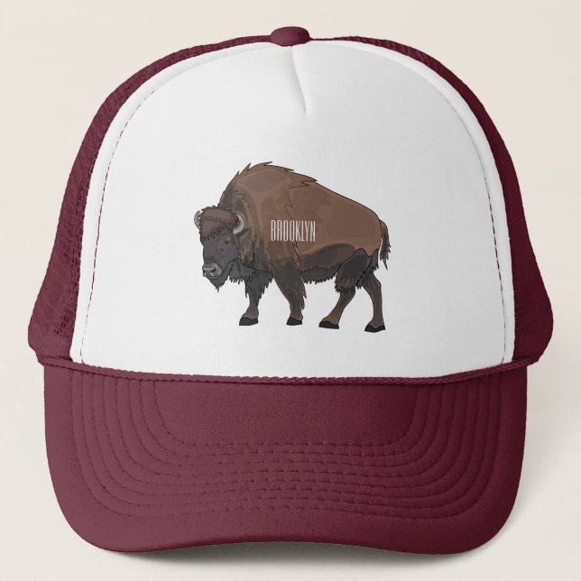 Gorra De Camionero Ilustracion personalizado Bison (Anverso)