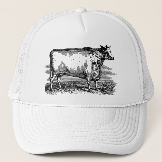 Gorra De Camionero Ilustracion personalizado Bull de la vaca de (Anverso)