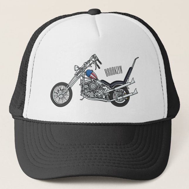 Gorra De Camionero Ilustracion personalizado Chopper Motorcycle 1950 (Anverso)