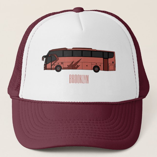 Gorra De Camionero Ilustracion personalizado de autobús (Anverso)