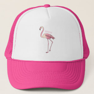 Gorra De Camionero Ilustracion personalizado de aves de Flamingo