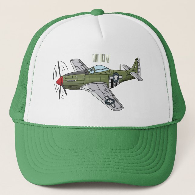 Gorra De Camionero Ilustracion personalizado de avión militar (Anverso)