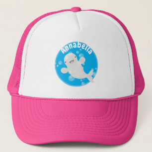 Gorra De Camionero Ilustracion personalizado de ballenas de la beluga