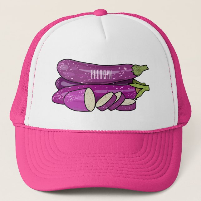 Gorra De Camionero Ilustracion personalizado de berenjenas (Anverso)