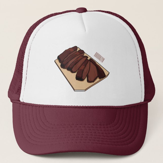 Gorra De Camionero Ilustracion personalizado de brisket de carne (Anverso)
