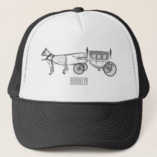 Gorra De Camionero ilustracion personalizado de caballos y carruajes 