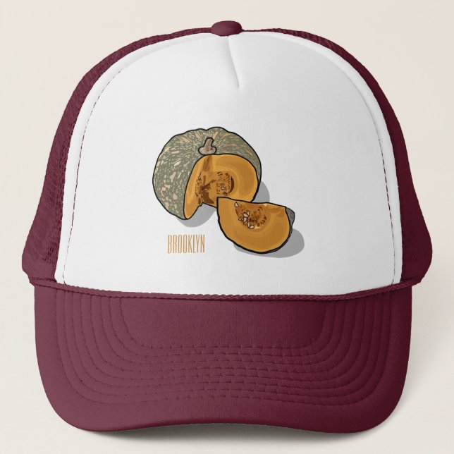 Gorra De Camionero Ilustracion personalizado de calabaza (Anverso)