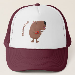 Gorra De Camionero Ilustracion personalizado de capybara ukulele cant