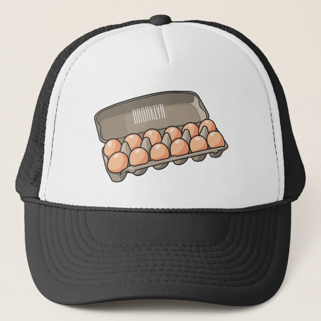Gorra De Camionero Ilustracion personalizado de cartón de huevo (Anverso)