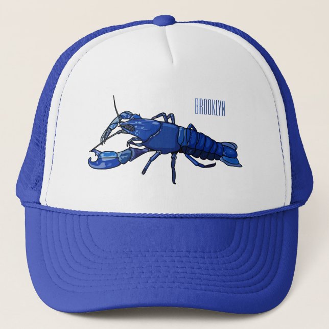 Gorra De Camionero Ilustracion personalizado de cigalas de marrón azu (Anverso)