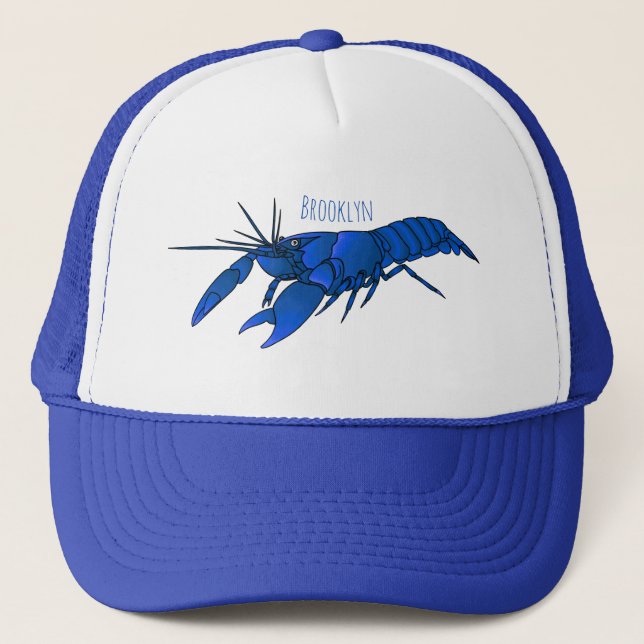 Gorra De Camionero Ilustracion personalizado de cigalas de marrón azu (Anverso)