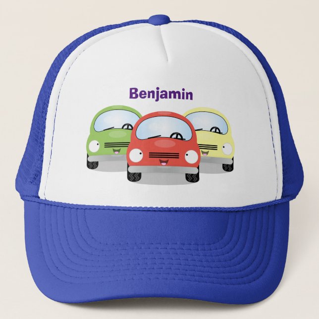 Gorra De Camionero Ilustracion personalizado de coches Cute kawaii (Anverso)