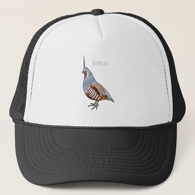 Gorra De Camionero Ilustracion personalizado de codorniz de montaña (Anverso)