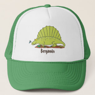 Gorra De Camionero Ilustracion personalizado de dimetrodon verde lind