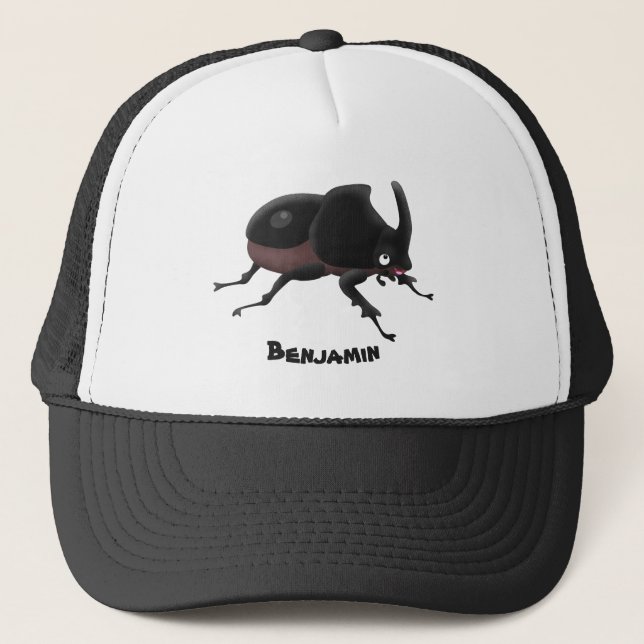 Gorra De Camionero Ilustracion personalizado de escarabajo rinoceront (Anverso)